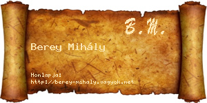 Berey Mihály névjegykártya