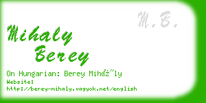 mihaly berey business card